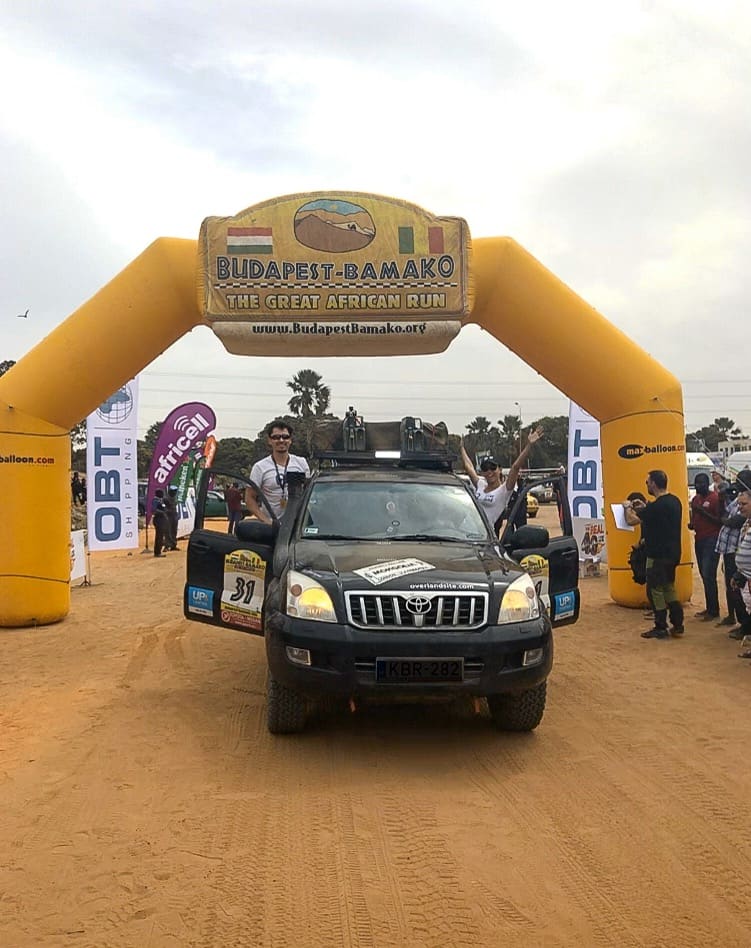 Overlandsite Team finishing the Budapest Bamako Rally 2018 Overlandsite Team