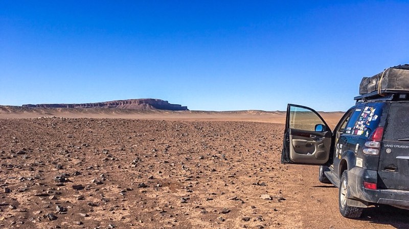 fossils in every single rock toyota prado in the sahara