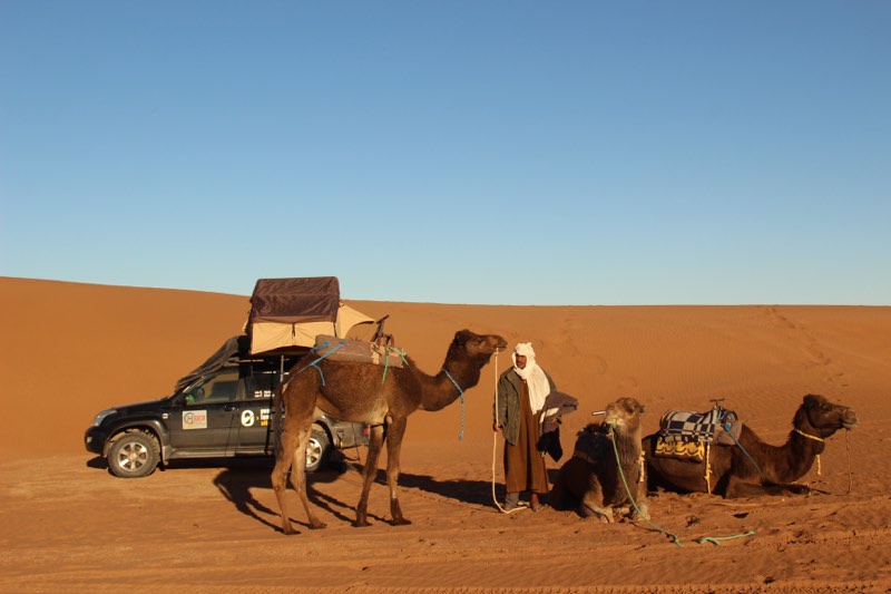 rooftop tent in Erg Chigaga camel herder
