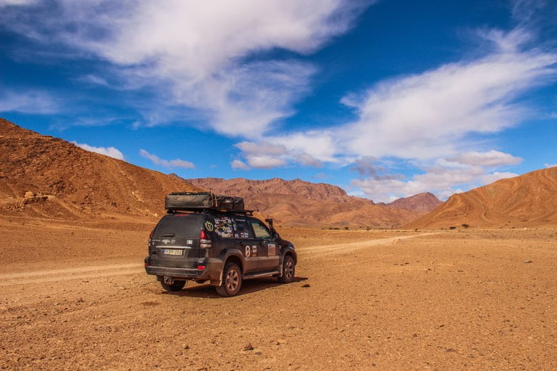 toyota land cruiser prado in the anti atlas morocco overlanders in the desert