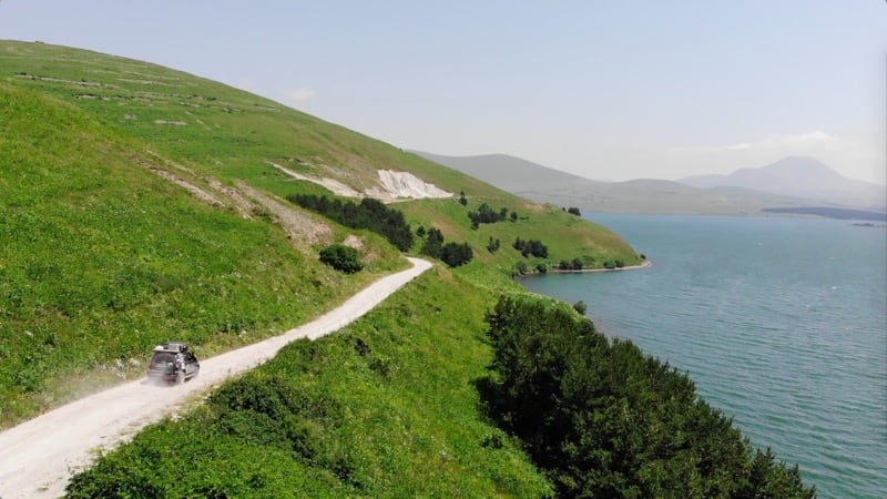 Overlanding in Georgia - remote overlandsite drone photo by overlandsite