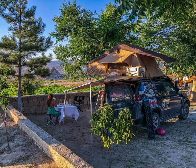 camping in cappadocia rooftop tent overlanders overlanders meal