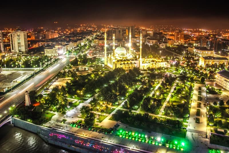 grozny by night grozny in the evening