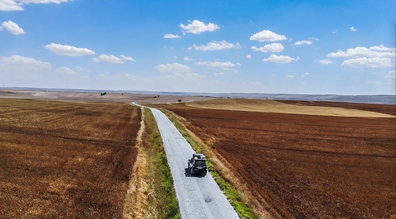 overlanding in northern turkey toyota landcruiser on small country roads