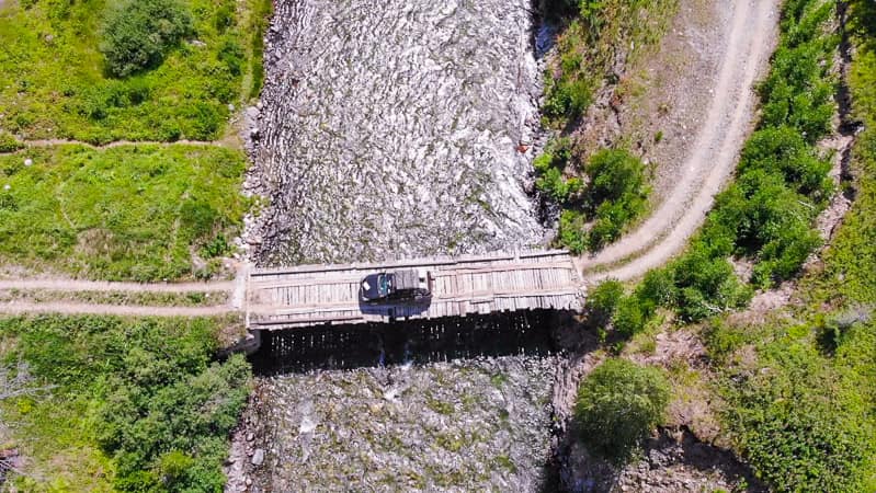 scatchy bridge in kazakhstan overlanders in kazakhstan