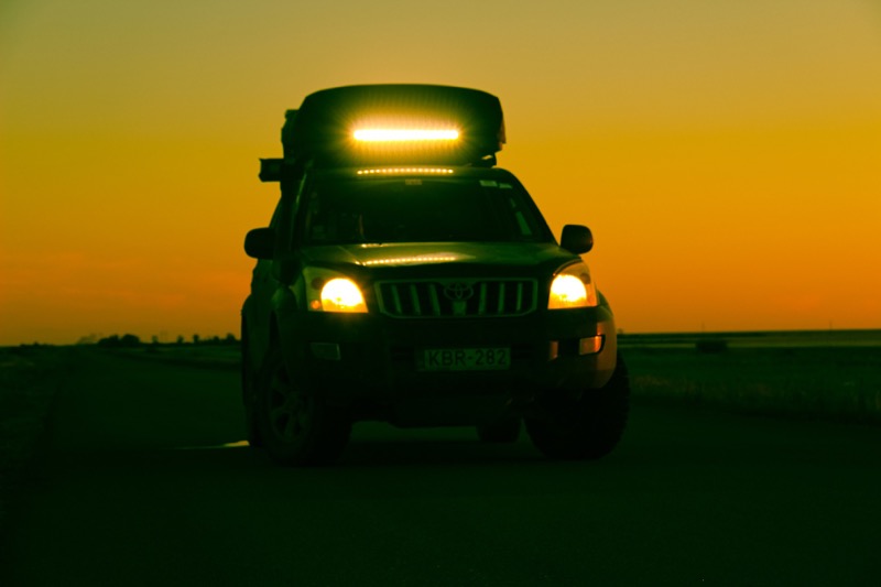 using led lightbar on overlanding rig lazerlamps