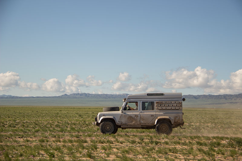 gobi desert with landrover