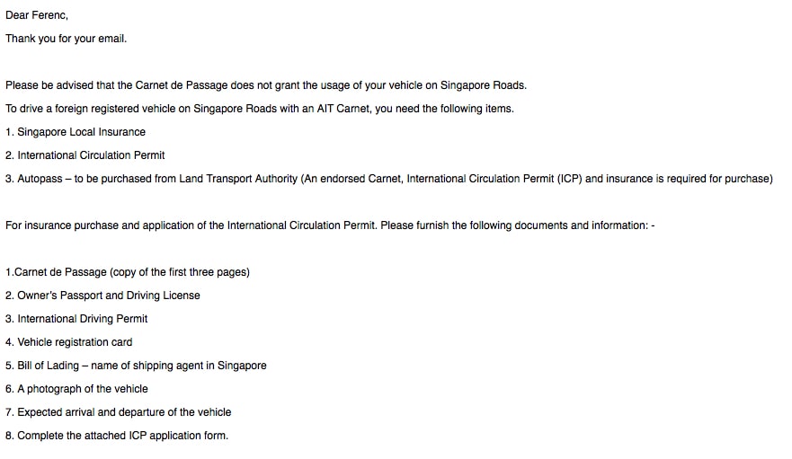 how to enter singapore with car 8 min